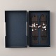 長方形の木製ブックマーク  蝶と花柄のしおり  ギフトボックス付き  コーヒー  ブックマーク：225mm  2pc OFST-WH0002-20-1
