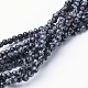 Chapelets de perles de flocon de neige en obsidienne naturelle X-GSR4mmC009-1