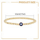 Anattasoul Set di braccialetti elasticizzati con perline in ottone da 5 pezzo BJEW-AN0001-03-2