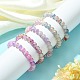 Set di braccialetti elasticizzati con perline rotonde in vetro crackle a 5 colori BJEW-JB09695-01-4