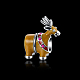 Large Hole Christmas Reindeer/Stag 925 Sterling Silver Enamel European Stopper Beads STER-BB15857-2