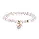 Natürliche runde Perlen-Stretch-Armbänder aus Rosenquarz BJEW-JB09727-03-1