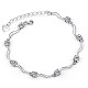 Twist Bar Cubic Zirconia Link Chain Bracelet BJEW-BB43481-A-1