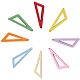 PandaHall Elite 8 Color 80pcs Triangle Dyed Hollow Wood Big Pendants for Earring Necklace Jewelry DIY Craft Making Tree Ornaments Hanging Ornament Decorations WOOD-PH0008-54-1