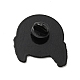 レコードエナメルピン付きスカルハンド  バックパックの服のためのハロウィーンの合金バッジ  電気泳動黒  ホワイト  31x30x1.5mm JEWB-G014-F01-2