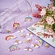 DICOSMETIC 48Pcs 8 Styles Colorful Rainbow Resin Pendants Cute Rainbow with Cloud Pendant Opaque Meteor Charm with Platinum Iron Loops for Jewelry Making DIY Decorative Accessories RESI-DC0001-02-5