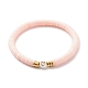 Perles heishi en argile polymère faites à la main bracelets extensibles sertis de perles à motif coeur pour femmes BJEW-JB07449-11