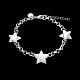 Brass Star Link Bracelets BJEW-BB17060-2