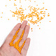 11/0グレードの丸いガラスシードビーズ  焼き付け塗料  オレンジ  2.3x1.5mm  穴：1mm  約48500個/ポンド SEED-N001-A-1003-4