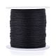 ポリエステル編組メタリック糸  DIYの編みこみのブレスレット作りと刺繡のために  ブラック  0.4mm  6プライ  約54.68ヤード（50m）/ロール OCOR-I007-B-21-1