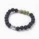 Natural Lava Rock Beads Stretch Bracelets BJEW-JB03899-04-1
