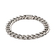 304 Stainless Steel Cuban Link Chain Bracelet NJEW-D050-02B-P-1