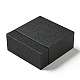 ボール紙の紙のアクセサリー類のギフトの引出し箱  正方形のプラスチックとPEフィルムのフローティングジュエリーディスプレイケース付き  単語の長方形  ブラック  10.7x10.35x4.25cm OBOX-G016-B05-5