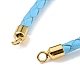 Bracelets à maillons en cordon tressé en cuir MAK-K022-01G-01-2