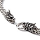 304 Stainless Steel Wheat Chains Necklace with Dragon Clasps for Men Women NJEW-E155-05P-3