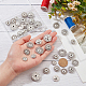 NBEADS 24 Sets Alloy Flower Snap Buttons FIND-NB0003-66P-3