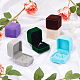 Benecreat 12 piezas 6 colores cajas de anillo de terciopelo cuadrado VBOX-BC0001-06-5
