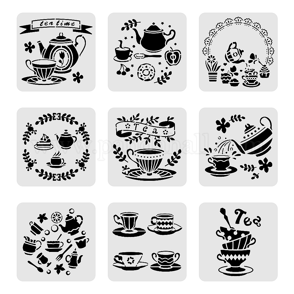 Shop Plastic Reusable Drawing Painting Stencils Templates Sets for