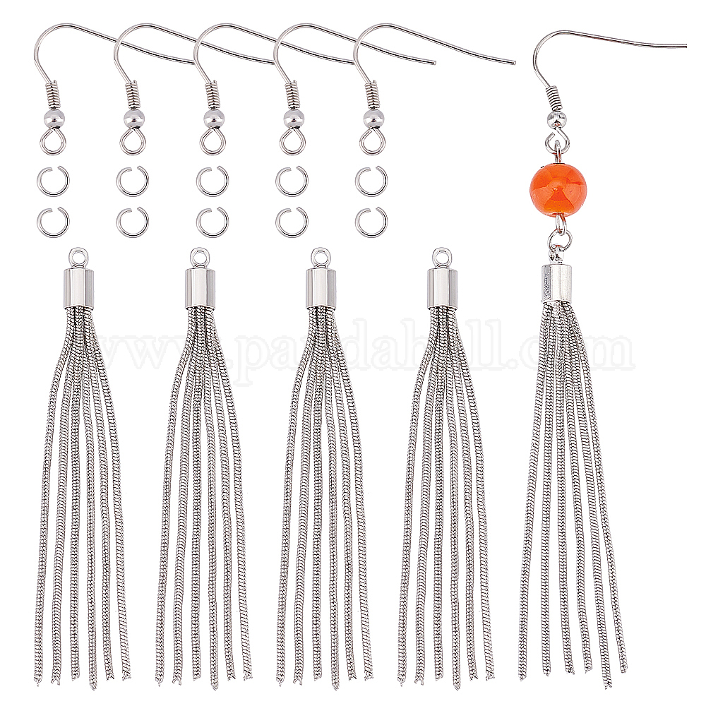 Kit de fabrication de boucles d'oreilles pendantes  pompons en gros ...