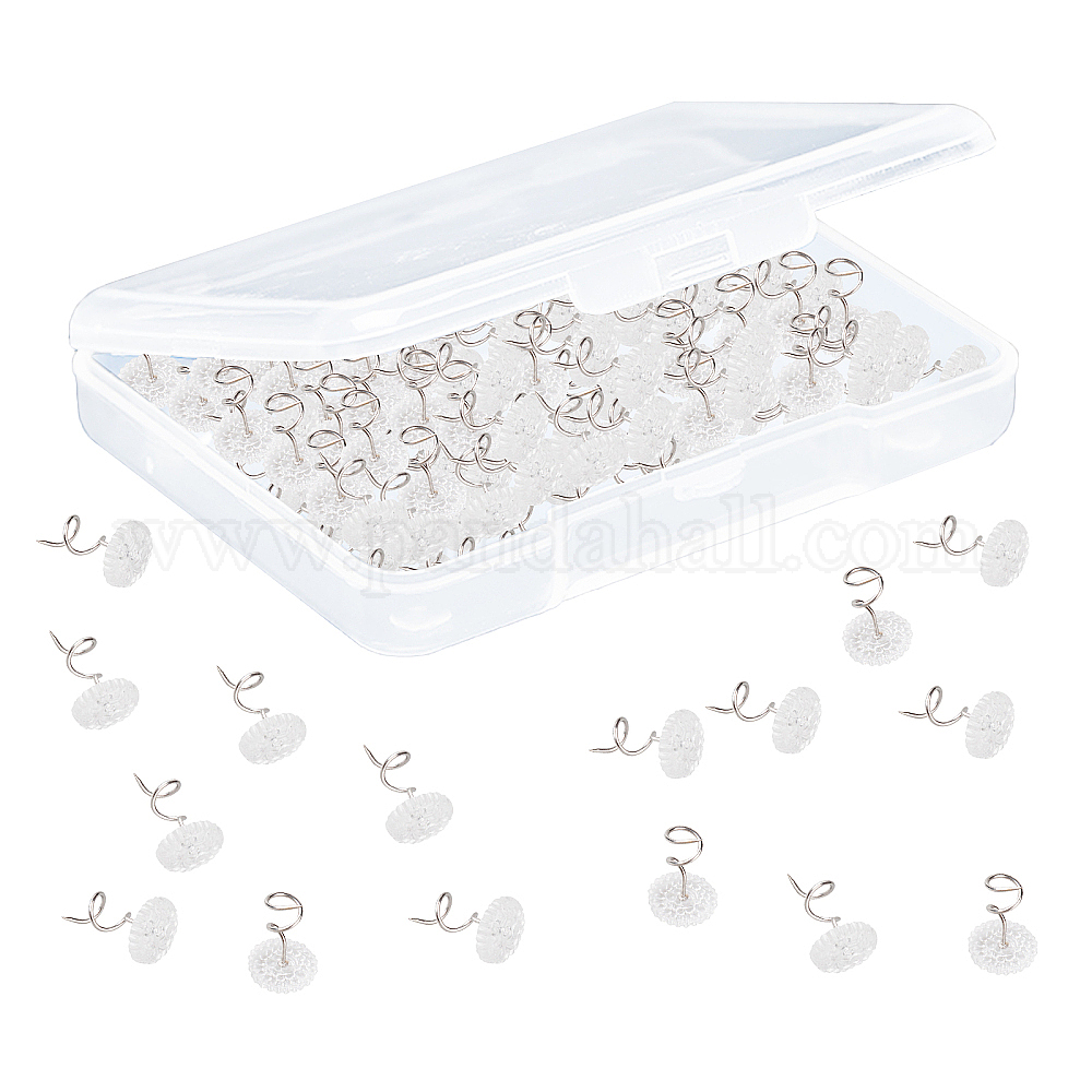 50 Pcs Upholstery Tacks Headliner Pins Clear Heads Twist Bed