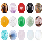 Cabuchones de piedras preciosas, oval, 24~26x17~19x5~7mm, 15 materiales, 1pc / material, 15 unidades / caja