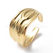 Ion Plating(IP) 304 Stainless Steel Open Cuff Ring for Women RJEW-C046-09G