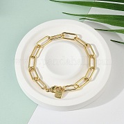 Латунные браслеты скрепки BJEW-H537-10G