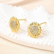 Серьги-гвоздики из циркония EJEW-G433-03G