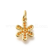 Латунные подвески с микропаве из оранжевого кубического циркония KK-L225-016G