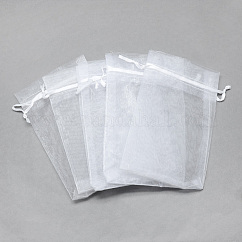 Organza Beutel, Organzabeutel für Potpourri, Schmuck Geschenk Netzbeutel für Hochzeitsfeier Weihnachten Süßigkeiten Taschen, Organzabeutel für Potpourri, hoch dicht, Rechteck, weiß, 9x7 cm