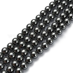 Non magnetici perle ematite sintetico fili, tondo, 8mm, Foro: 1 mm, circa 50~52pcs/filo, 16 pollice