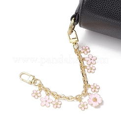 2 pz 2 stili lega rosa smalto fiore fiocco pendente catena cavo borsa catene decorative&nbsp;AJEW-BA00148