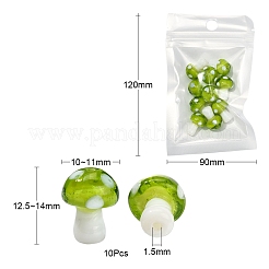 10 stücke pilz handgefertigte Bunte Malerei perlen&nbsp;LAMP-YW0001-08A