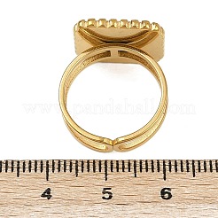 Quadratische Fingerringe aus 304 Edelstahl mit Emaille für Damen&nbsp;RJEW-G355-06G