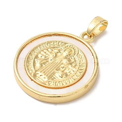 Gestell aus Messing mit Pavé-Muschel und Medaillenanhängern des Heiligen Benedikt&nbsp;KK-L220-026G