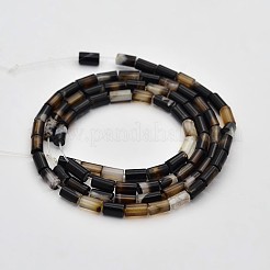 Spalte natürliche schwarze Achat Perlen Stränge&nbsp;G-N0153-66