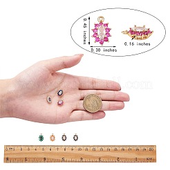 10 pieza de dijes de circonio cúbico micro pavé de latón ecológicos&nbsp;ZIRC-SZ0003-70