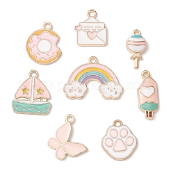40pcs 8 styles de pendentifs en émail en alliage&nbsp;ENAM-CJ0004-76