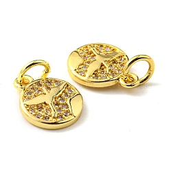 Micro Pave Bijoux de zircone cubique en laiton de placage en râtelier&nbsp;KK-D036-04G