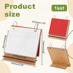 5 pouce rectangle couverture en bois scrapbook bricolage classeur album photo&nbsp;DIY-WH0349-306B