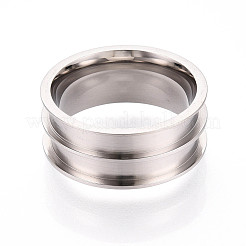 Nucleo dell'anello in acciaio inossidabile 201 resistente all'ossidazione per la creazione di gioielli con intarsi&nbsp;RJEW-ZX002-05-6