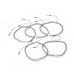 Nylon regolabile bracciali intrecciati cavo di perline&nbsp;X-BJEW-P256-B01