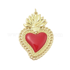 Pendentifs en laiton émaillé de placage de crémaillère&nbsp;KK-Z074-07G