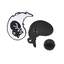 2 broche esmaltado con forma de gato Yin-Yang&nbsp;JEWB-I061-09EB
