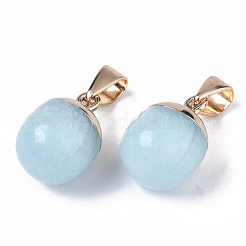 Top vergoldete natürliche weiße Jade Anhänger&nbsp;G-T131-03P