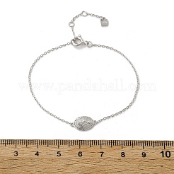 Braccialetti con maglie e ciondoli in argento sterling s925 per donna&nbsp;BJEW-K276-01P