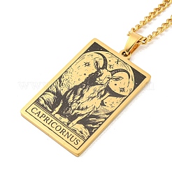 Colliers pendentifs de tarot en acier inoxydable 304&nbsp;NJEW-A026-01G-10