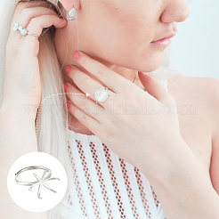 1 pieza ajustable con 925 accesorios para anillos de plata de ley chapados en rodio&nbsp;STER-UN0001-19