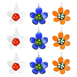 3 Stück handgefertigte Bunte Malerei-Anhänger&nbsp;LAMP-YW0001-90