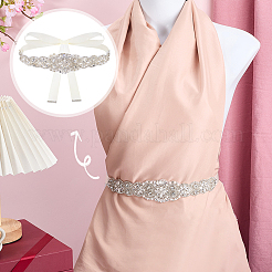 1 Stück Gürtel aus Polyester mit Kristallstrassblumen für Brautkleider&nbsp;AJEW-FG0005-77S